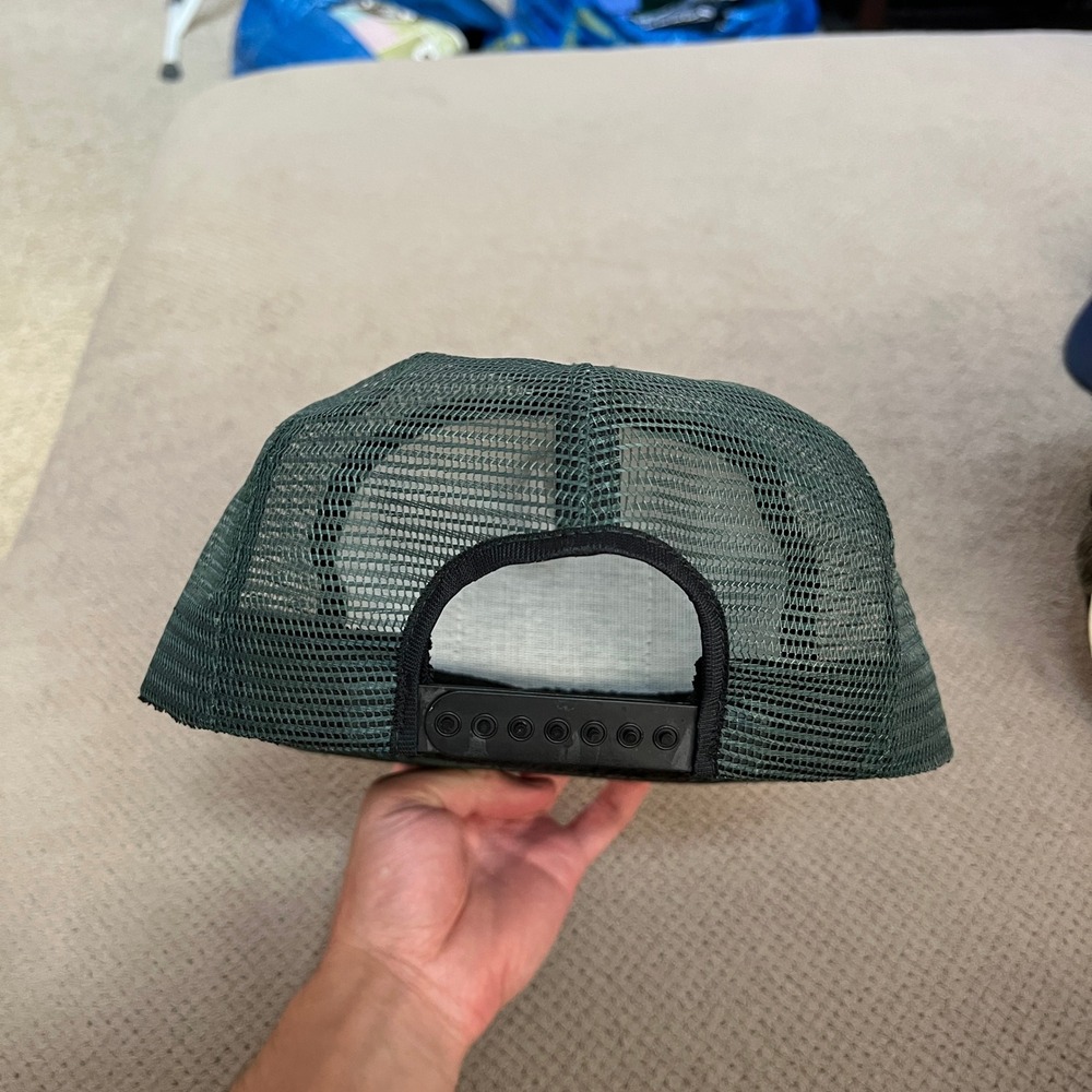 Vintage 1980s Coca-Cola Riverside Trucker Hat Green Mesh Snapback Made in USA - Picture 5 of 6